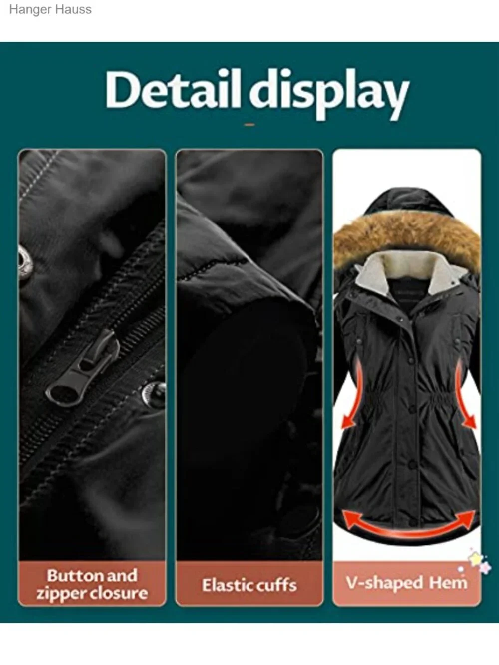 Girls Long Winter Warm Parka Puffer Coat Sherpa Lined Waterproof Windproof